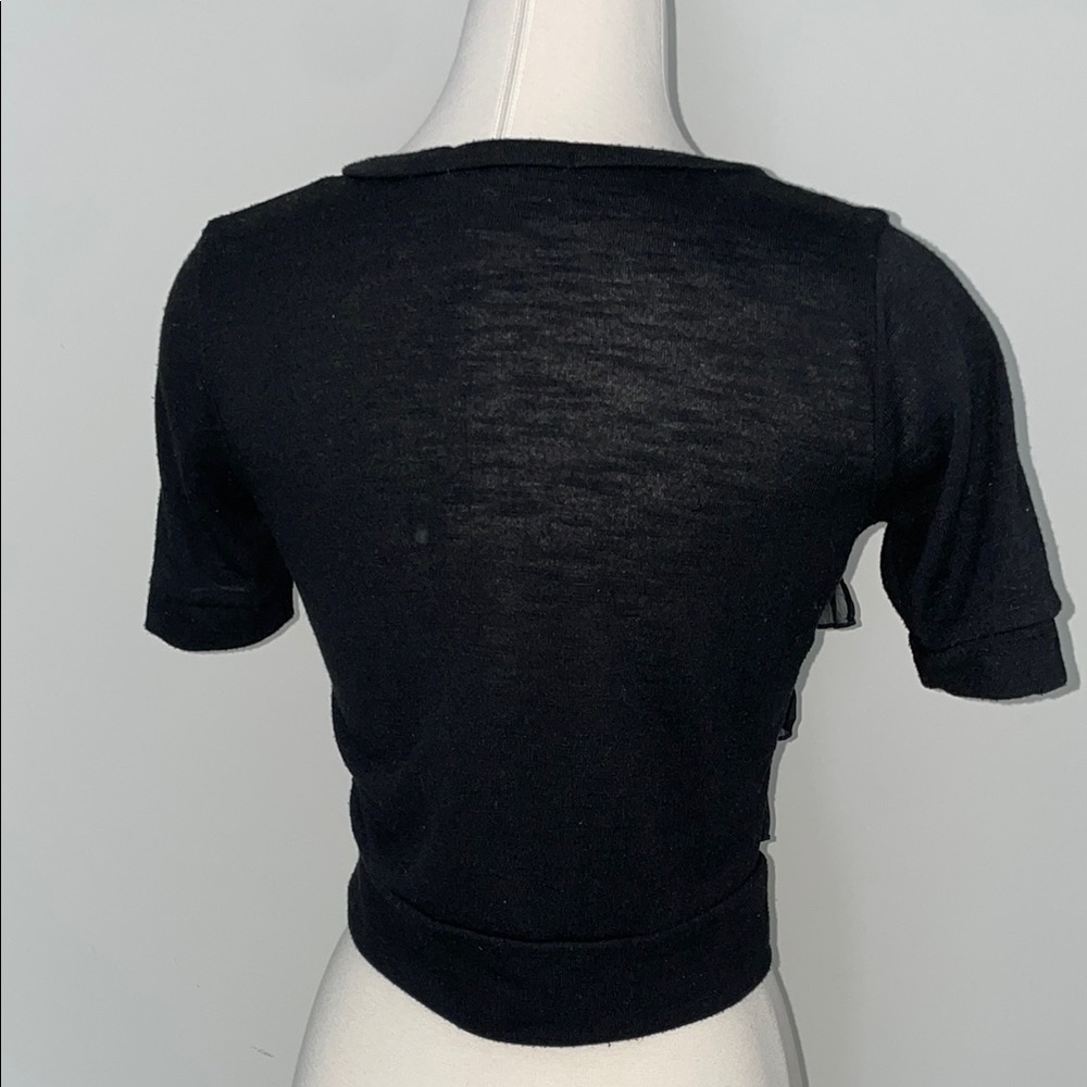 Black Ruffle Cardigan - Picture 4 of 5